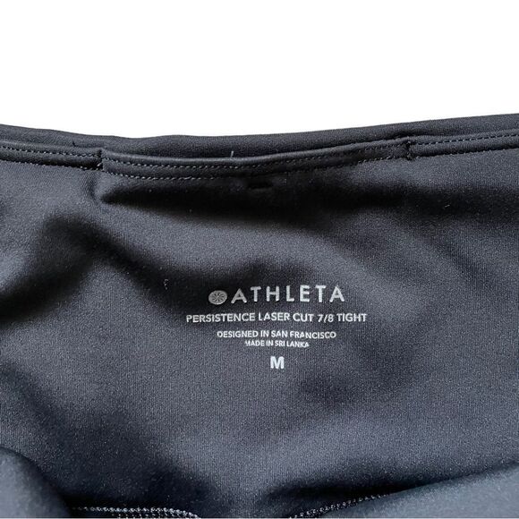 ATHLETA Persistence Camo Laser Cut 7/8 Tight Legging Black Size Medium - Picture 11 of 11